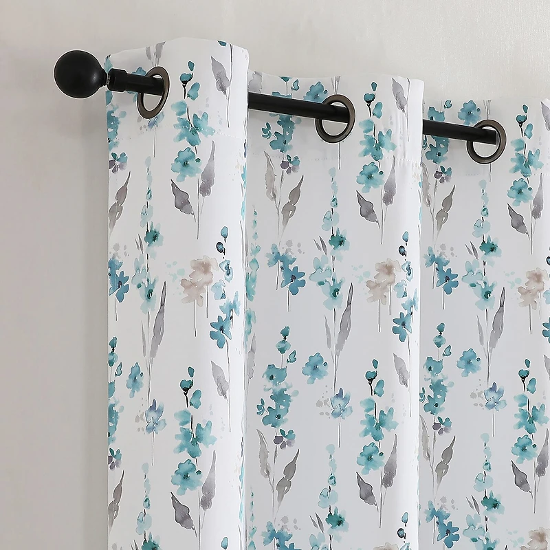Regal Home Isla Printed Grommet Top Energy Saving Blackout Set of 2 Curtain Panel