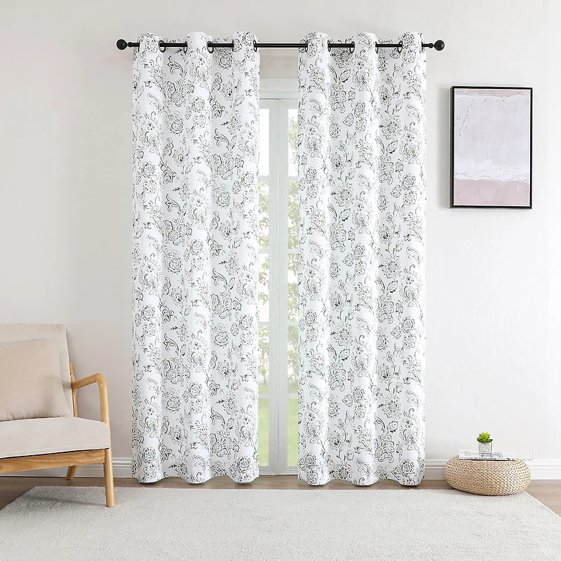 Regal Home Kelvis Printed Grommet Top Energy Saving Blackout Set of 2 Curtain Panel