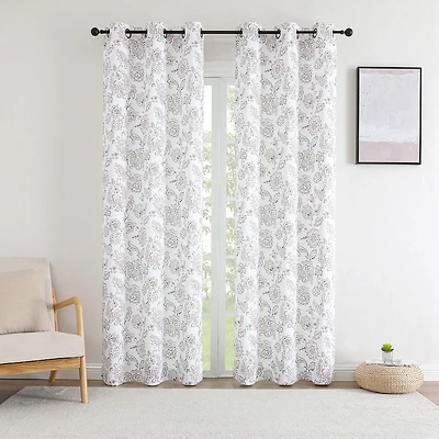 Regal Home Kelvis Printed Grommet Top Energy Saving Blackout Set of 2 Curtain Panel