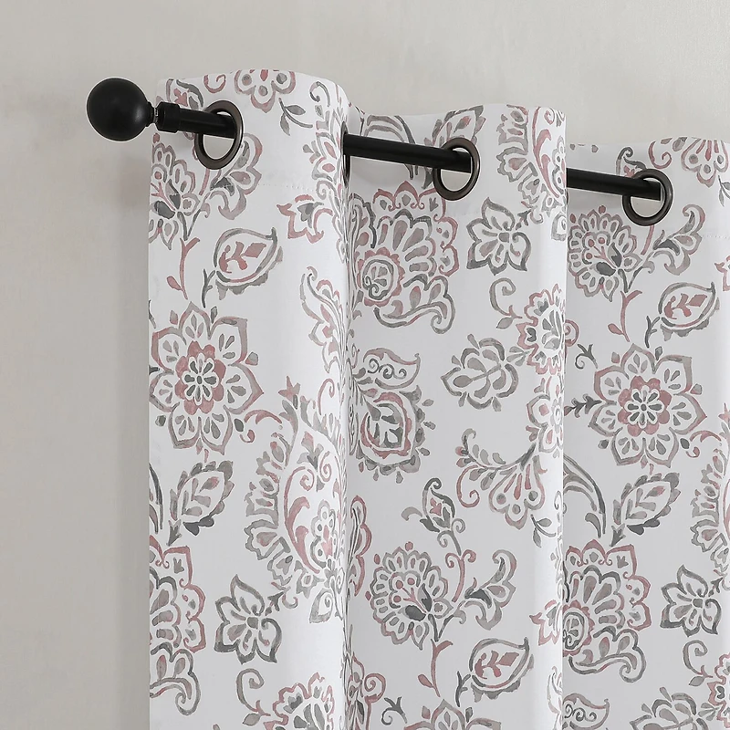 Regal Home Kelvis Printed Grommet Top Energy Saving Blackout Set of 2 Curtain Panel