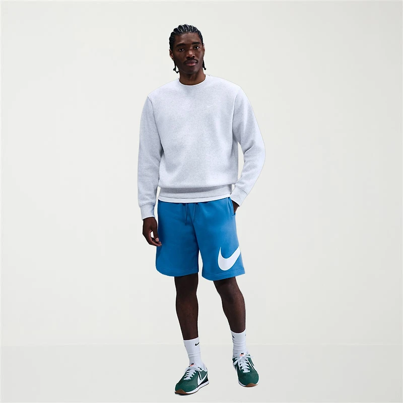 Nike Fleece Mens 11" Mid Rise Workout Shorts