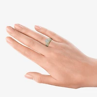 (F / Si2) Womens 2 CT. T.W. Lab Grown White Diamond 14K Gold Over Silver Round Side Stone Halo Bridal Set