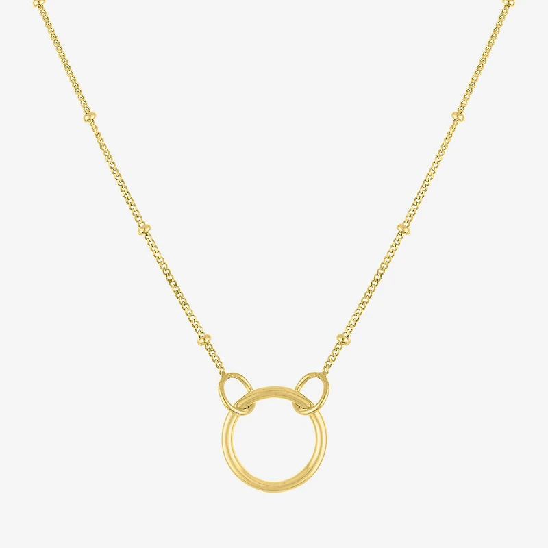 Charmed by Diamond Addiction Womens 14K Gold Over Silver 17 Inch Chain Necklace