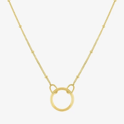 Charmed by Diamond Addiction Womens 14K Gold Over Silver 17 Inch Chain Necklace