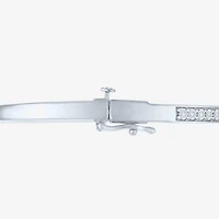 G-H / Si2-I1) Womens 1/ CT. T.W. Lab Grown White Diamond Pure Silver Over Brass Bangle Bracelet