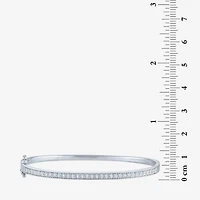 G-H / Si2-I1) Womens 1/ CT. T.W. Lab Grown White Diamond Pure Silver Over Brass Bangle Bracelet