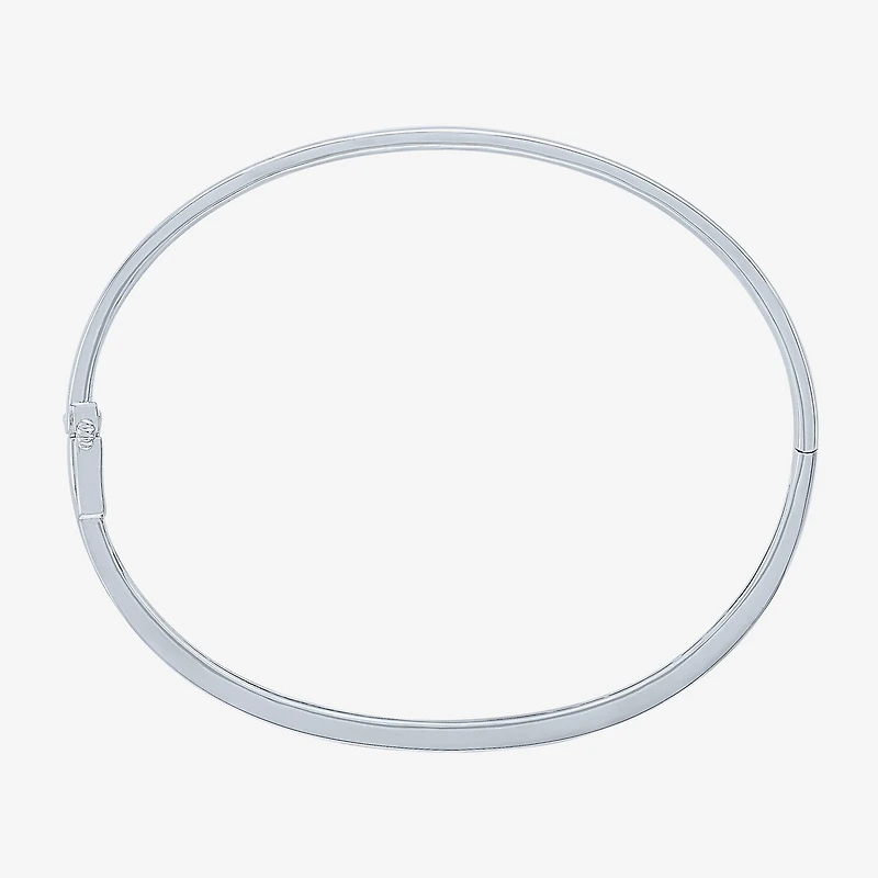 G-H / Si2-I1) Womens 1/ CT. T.W. Lab Grown White Diamond Pure Silver Over Brass Bangle Bracelet