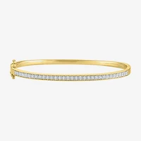 (G-H / Si2-I1) Womens 1/10 CT. T.W. Lab Grown White Diamond 14K Gold Over Brass Bangle Bracelet