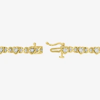G-H / Si2-I1) Womens 1/ CT. T.W. Lab Grown White Diamond 14K Gold Over Brass 7.25 Inch Tennis Bracelet