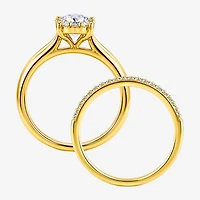 Surrounded by Love (H / I1-I2) Womens 1/2 CT. T.W. Lab Grown White Diamond Sterling Silver Round Halo Bridal Set