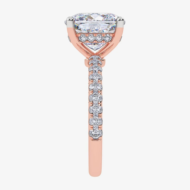 Signature By Modern Bride (F-G / Vs2-Si1) Womens 2 1/ CT. T.W. Lab Grown White Diamond 10K Gold Cushion Side Stone Engagement Ring