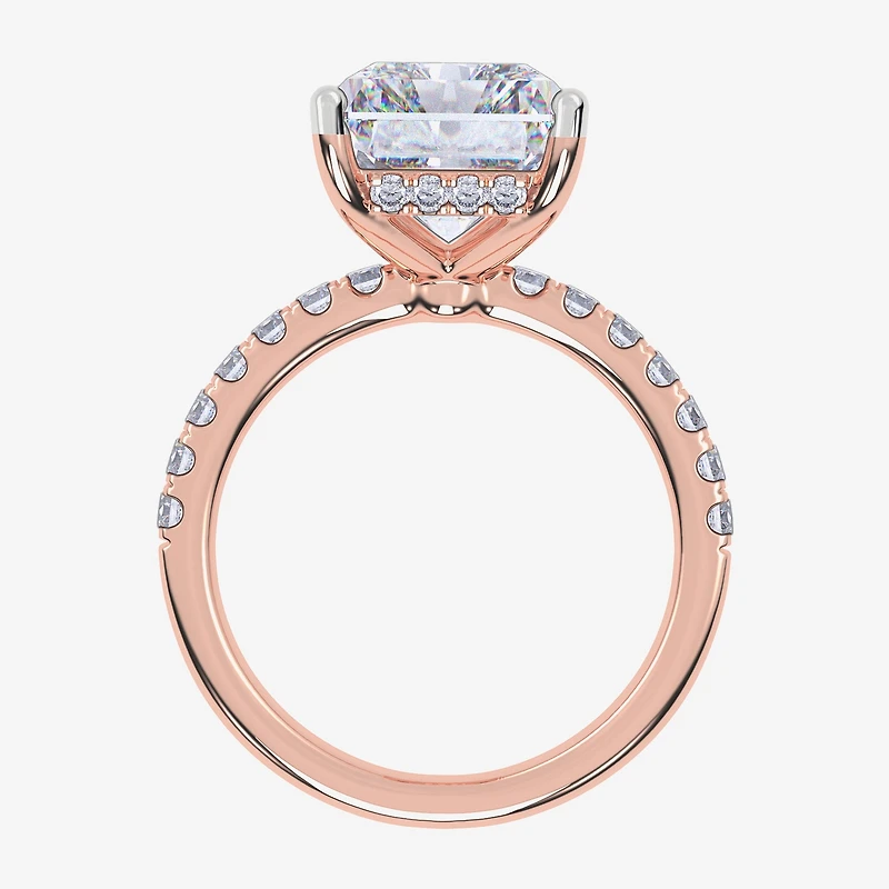 Signature By Modern Bride (F-G / Vs2-Si1) Womens 5 1/2 CT. T.W. Lab Grown White Diamond 10K Gold Rectangular Side Stone Engagement Ring