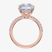 Signature By Modern Bride (F-G / Vs2-Si1) Womens 5 1/2 CT. T.W. Lab Grown White Diamond 10K Gold Rectangular Side Stone Engagement Ring