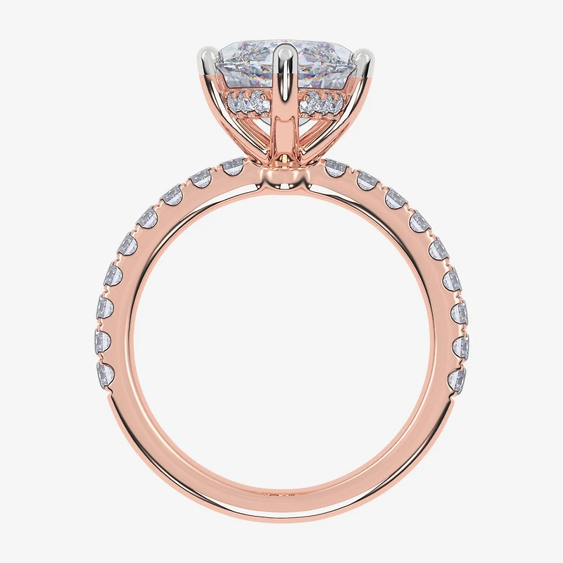 Signature By Modern Bride (F-G / Vs2-Si1) Womens 1/2 CT. T.W. Lab Grown White Diamond 10K Gold Marquise Side Stone Engagement Ring