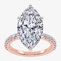 Signature By Modern Bride (F-G / Vs2-Si1) Womens 1/2 CT. T.W. Lab Grown White Diamond 10K Gold Marquise Side Stone Engagement Ring