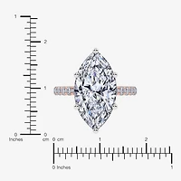 Signature By Modern Bride (F-G / Vs2-Si1) Womens 2 1/2 CT. T.W. Lab Grown White Diamond 10K Gold Marquise Side Stone -Stone Engagement Ring