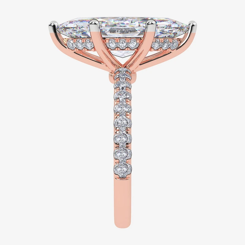 Signature By Modern Bride (F-G / Vs2-Si1) Womens 3 1/2 CT. T.W Lab Grown White Diamond 10K Gold Marquise Side Stone Engagement Ring