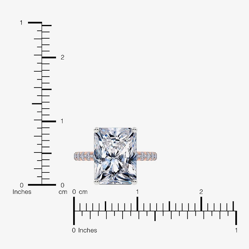 Signature By Modern Bride (F-G / Vs2-Si1) Womens 2 1/4 CT. T.W. Lab Grown White Diamond 10K Gold Rectangular Side Stone Engagement Ring