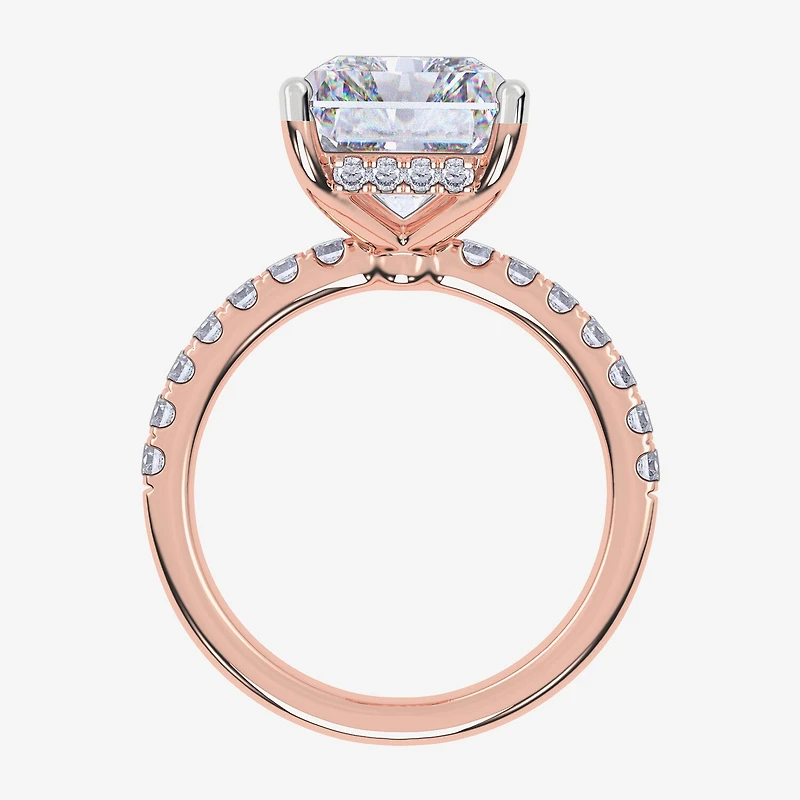 Signature By Modern Bride (F-G / Vs2-Si1) Womens 3 1/2 CT. T.W Lab Grown White Diamond 10K Gold Rectangular Side Stone Engagement Ring