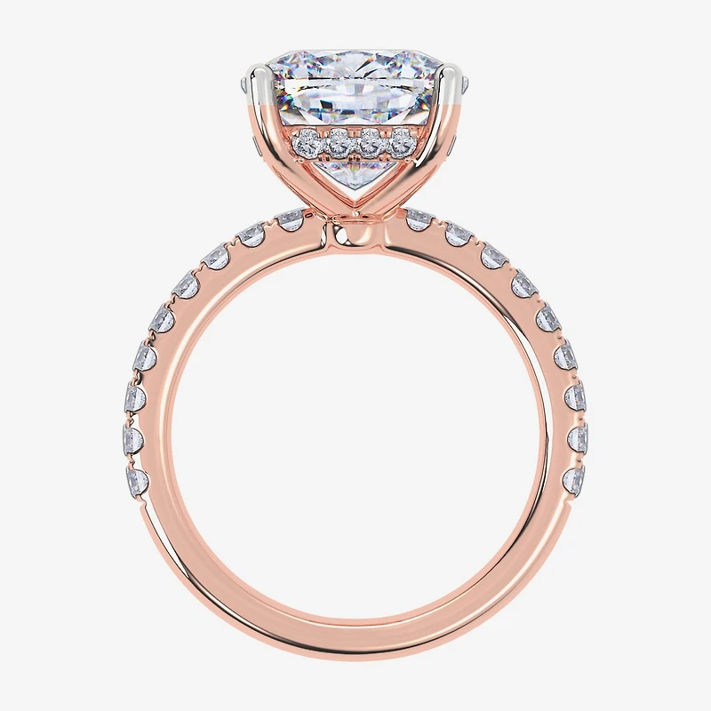 Signature By Modern Bride (F-G / Vs2-Si1) Womens 3 1/2 CT. T.W Lab Grown White Diamond 10K Gold Cushion Side Stone Engagement Ring