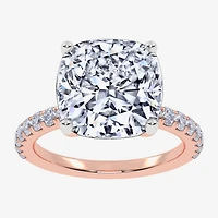 Signature By Modern Bride (F-G / Vs2-Si1) Womens 3 1/2 CT. T.W Lab Grown White Diamond 10K Gold Cushion Side Stone Engagement Ring