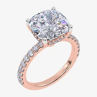 Signature By Modern Bride (F-G / Vs2-Si1) Womens 3 1/2 CT. T.W Lab Grown White Diamond 10K Gold Cushion Side Stone Engagement Ring