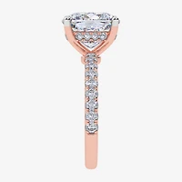 Signature By Modern Bride (F-G / Vs2-Si1) Womens 3 1/2 CT. T.W Lab Grown White Diamond 10K Gold Cushion Side Stone Engagement Ring
