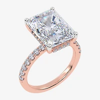 Signature By Modern Bride (F-G / Vs2-Si1) Womens 2 1/4 CT. T.W. Lab Grown White Diamond 10K Gold Rectangular Side Stone Engagement Ring