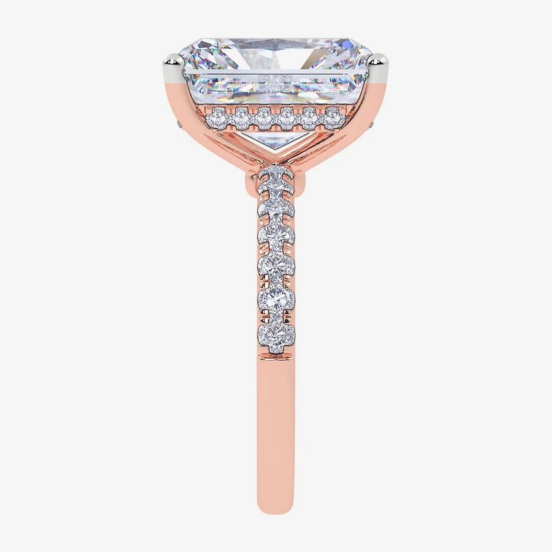 Signature By Modern Bride (F-G / Vs2-Si1) Womens 2 1/4 CT. T.W. Lab Grown White Diamond 10K Gold Rectangular Side Stone Engagement Ring