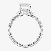 (F / Si2) Womens 2 1/3 CT. T.W. Lab Grown White Diamond 10K Gold Side Stone 3-Stone Engagement Ring