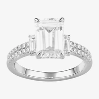 (F / Si2) Womens 2 1/3 CT. T.W. Lab Grown White Diamond 10K Gold Side Stone 3-Stone Engagement Ring