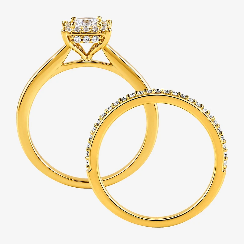 Surrounded by Love (H / I1-I2) Womens 3/4 CT. T.W. Lab Grown White Diamond Sterling Silver Halo Bridal Set