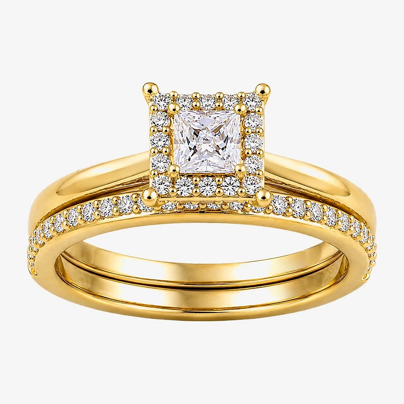 Surrounded by Love (H / I1-I2) Womens 3/4 CT. T.W. Lab Grown White Diamond Sterling Silver Halo Bridal Set