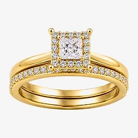 Surrounded by Love (H / I1-I2) Womens 3/4 CT. T.W. Lab Grown White Diamond Sterling Silver Halo Bridal Set
