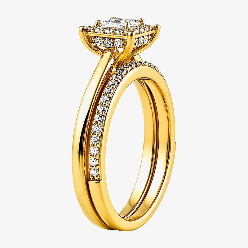 Surrounded by Love (H / I1-I2) Womens 3/4 CT. T.W. Lab Grown White Diamond Sterling Silver Halo Bridal Set