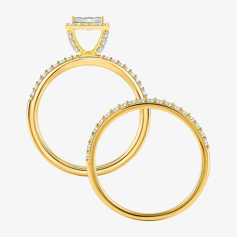 Surrounded by Love (H / I1-I2) Womens 5/8 CT. T.W. Lab Grown White Diamond Sterling Silver Side Stone Bridal Set