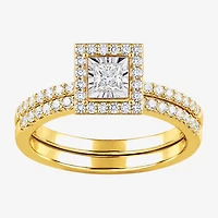 Surrounded by Love (H / I1-I2) Womens 5/8 CT. T.W. Lab Grown White Diamond Sterling Silver Side Stone Bridal Set