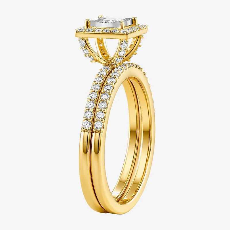 Surrounded by Love (H / I1-I2) Womens 5/8 CT. T.W. Lab Grown White Diamond Sterling Silver Side Stone Bridal Set