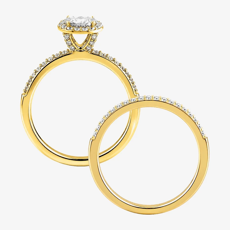 Surrounded by Love (H / I1-I2) Womens 5/8 CT. T.W. Lab Grown White Diamond Sterling Silver Round Side Stone Bridal Set