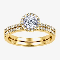 Surrounded by Love (H / I1-I2) Womens 5/8 CT. T.W. Lab Grown White Diamond Sterling Silver Round Side Stone Bridal Set