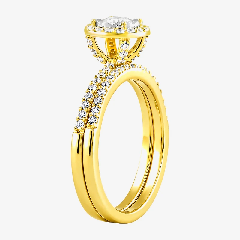 Surrounded by Love (H / I1-I2) Womens 5/8 CT. T.W. Lab Grown White Diamond Sterling Silver Round Side Stone Bridal Set