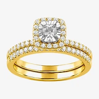 Surrounded by Love (H - I1-I2) Womens 5/8 CT. T.W. Lab Grown White Diamond Sterling Silver Cushion Side Stone Bridal Set