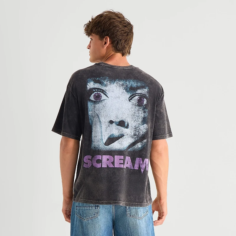 Scream Mens Crew Neck Short Sleeve Boxy Fit Graphic T-Shirt