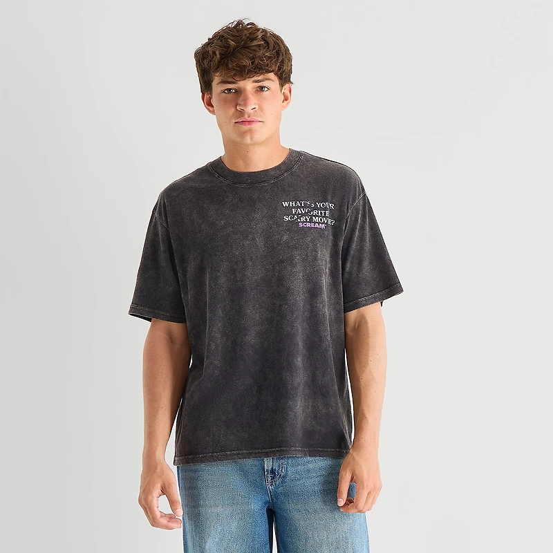 Scream Mens Crew Neck Short Sleeve Boxy Fit Graphic T-Shirt