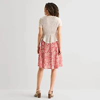 Perceptions Womens Floral Jacket Dress