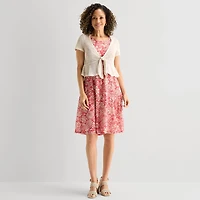 Perceptions Womens Floral Jacket Dress