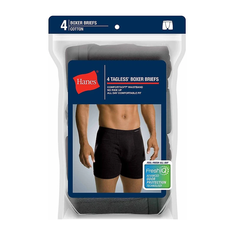 Hanes Fresh I Q Comfortsoft Mens 4 Pack Boxer Briefs J746l4