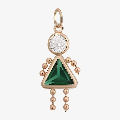 10K Gold May Birthstone Babies Girl Charm
