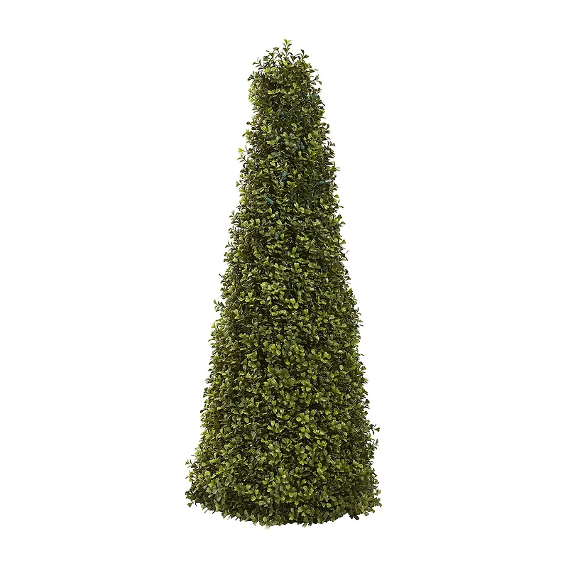 Nearly Natural 39in Boxwood Cone With Lights 3 1/2 Foot Pre-Lit Christmas Tree