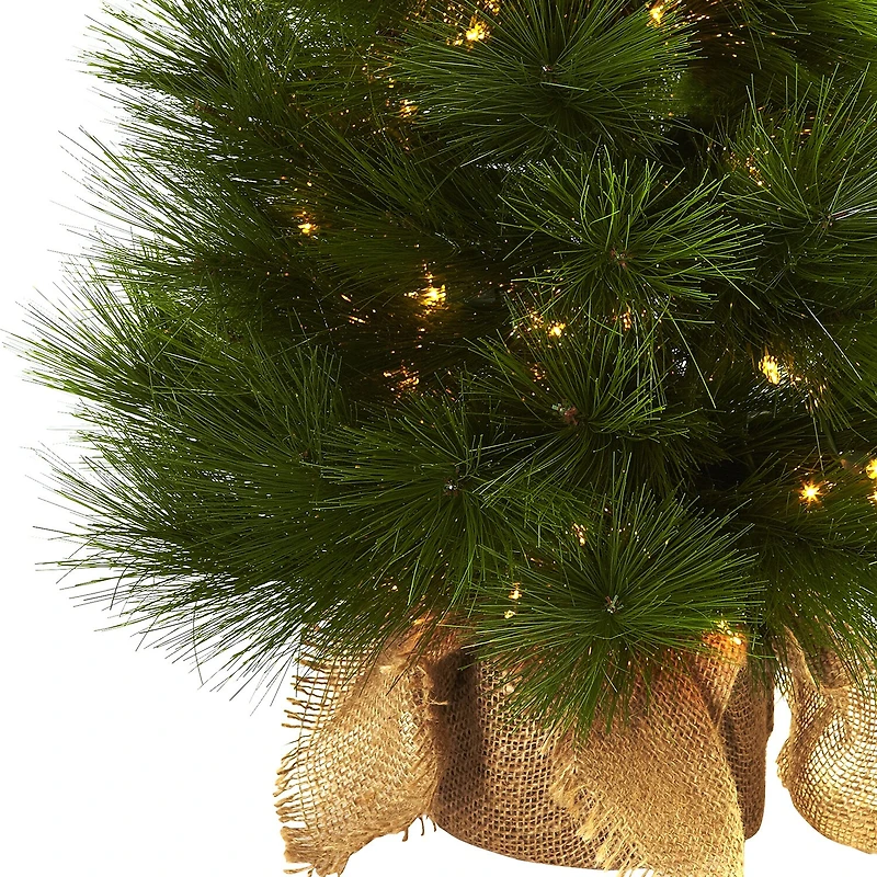 Nearly Natural 3ft Burlap Bag 3 Foot Pre-Lit Christmas Tree